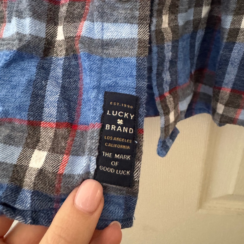 Lucky Brand Blue Men's Plaid Shirt - Picture 3 of 4